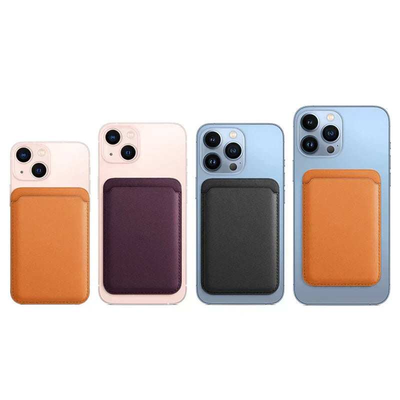 Porta-Carte Magnetico in Pelle per iPhone 12 a 17 & Samsung S24/S25